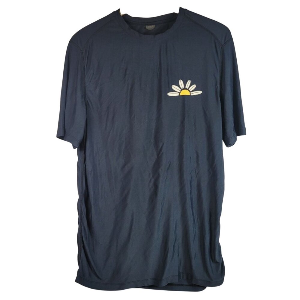 Old Navy Rashguard Black Medium Swim Shirt Short Sleeve Sun Surfs Up Loose Fit